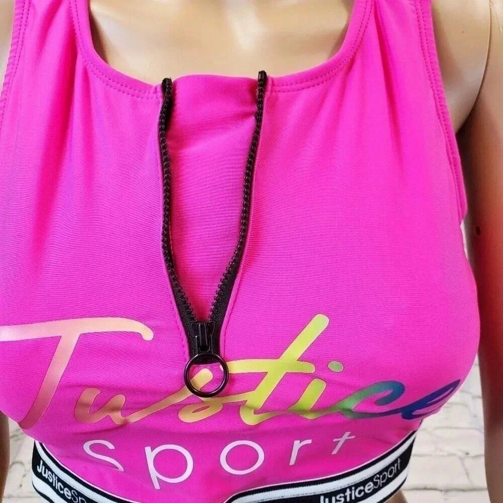 JUSTICE GIRLS Pink and Black Two Piece Swimsuit GIRLS XL 16/18